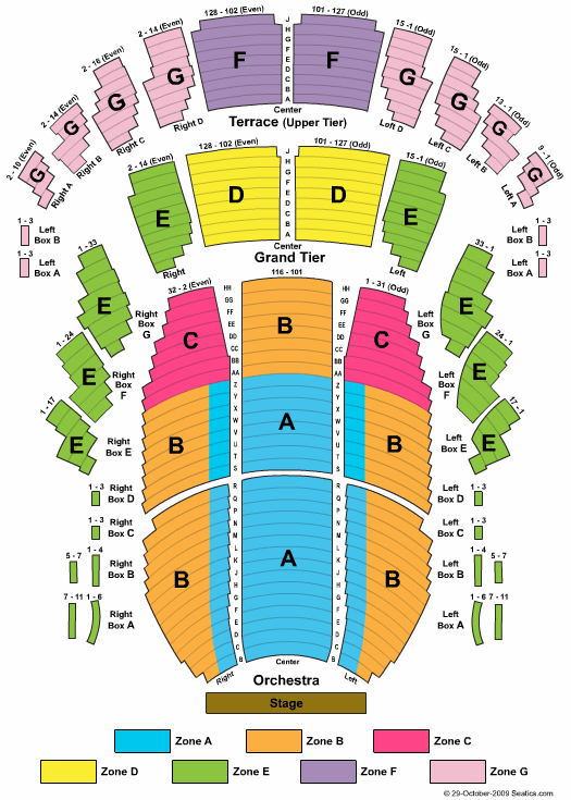 Meyerhoff Symphony Hall End Stage Zone Seating Chart